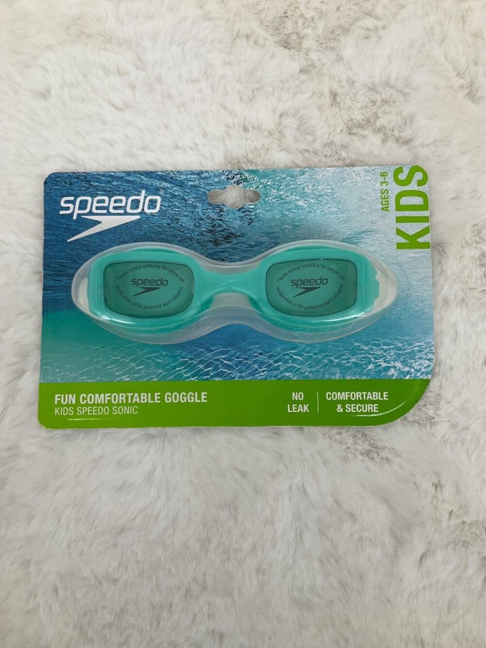 Speedo 2pk Swim Goggles Kids age 3-6 - Anti Fog No Leak UV Protection NEW Teal - Picture 2 of 4